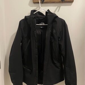 The North Face Black Ski Jacket with Hood and Water-Resistant Fabric